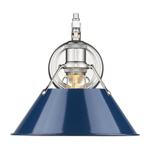  3306-1W CH-NVY - Orwell CH 1 Light Wall Sconce in Chrome with Matte Navy shade